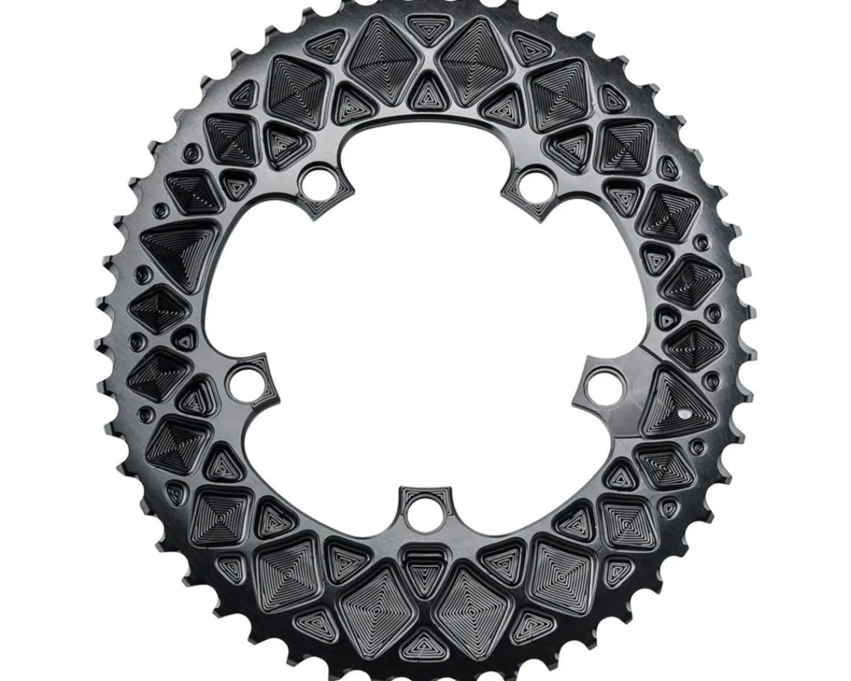 Absolute Black Chainrings & Accessories|SRAM Hidden Bolt Premium Oval Chainrings (Black) (2 x 10/11 Speed) (110mm BCD) (Outer) (50T)