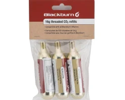 Blackburn Pumps & Co2|Pumps & Co2|Threaded CO2 Cartridges (Silver) (3 Pack) (16g)