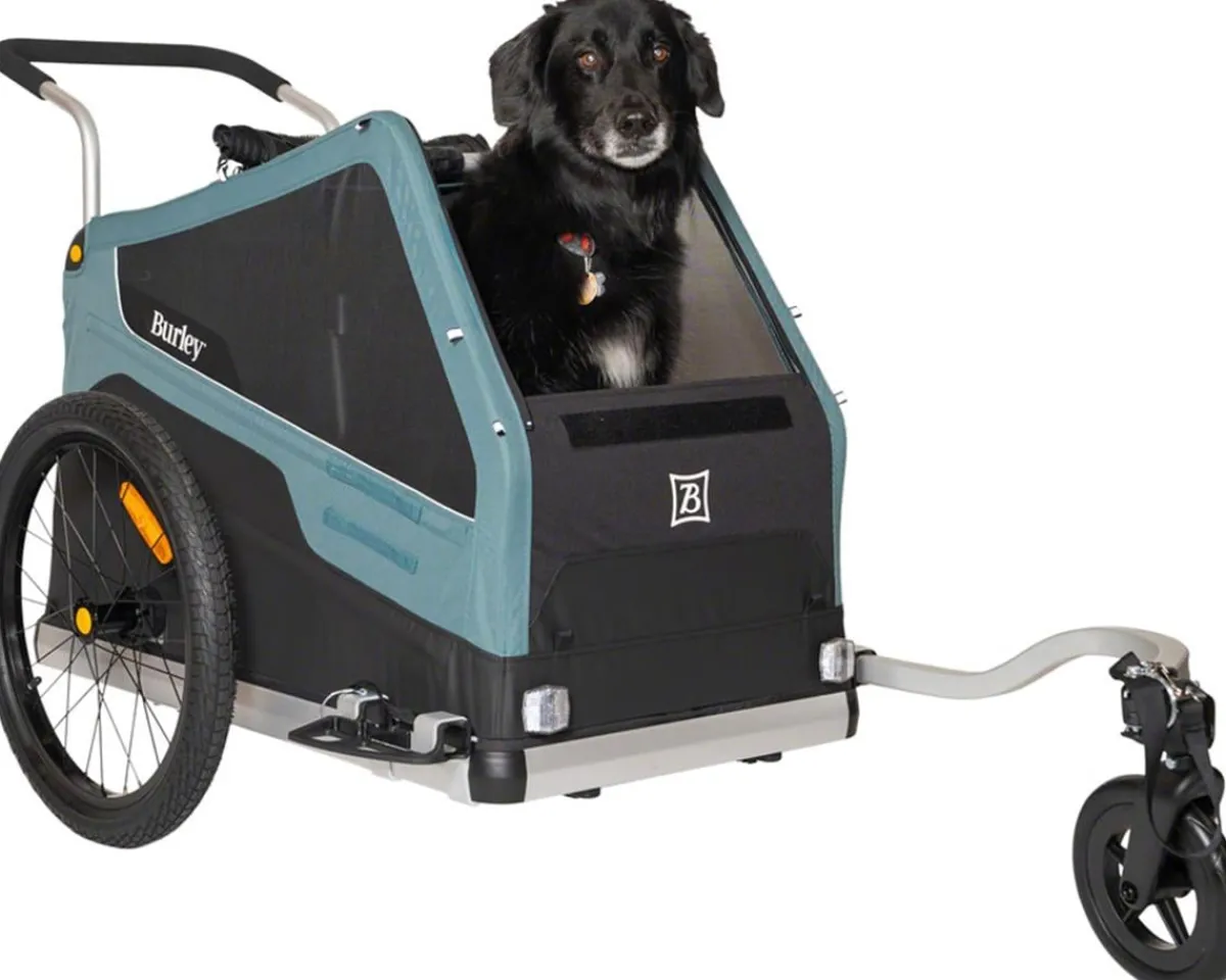 Burley Racks, Fenders, & Trailers|Bark Ranger Pet Bike Trailer & Stroller (Blue) (XL)
