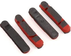 Campagnolo Brakes|Carbon Rim Brake Pad Inserts (Red) (2 Pairs) ( Holder)