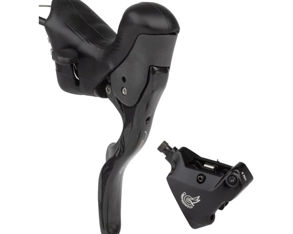 Campagnolo Brakes|Shifters|Record Ergopower Hydraulic Brake/Shift Lever Kit (Black) (160mm Caliper) (Left) (2x) (Flat Mount)