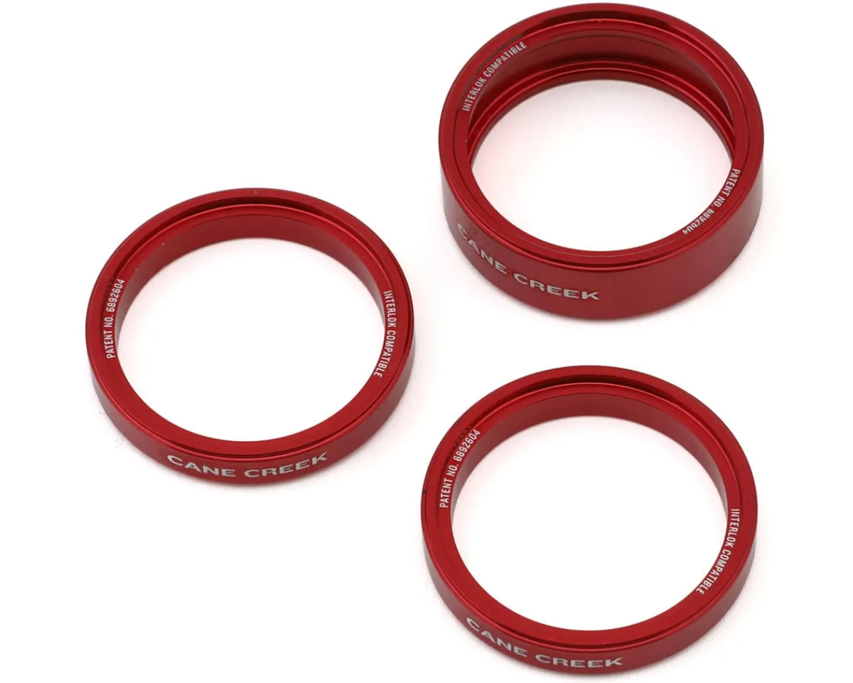 Cane Creek Headsets & Spacers|Interlok Headset Spacer Kit (Red) (1-1/8") (5/10mm)