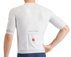 Castelli Jerseys|Summer Essentials|Climber's A/C Short Sleeve Jersey (Silver Grey/Red) (XL)