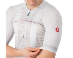 Castelli Jerseys|Summer Essentials|Climber's A/C Short Sleeve Jersey (Silver Grey/Red) (XL)
