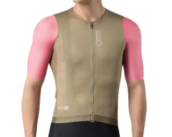 Castelli Jerseys|Summer Essentials|Corretto Short Sleeve Jersey (Elmwood/Rosa Giro-White) (M)