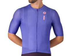Castelli Jerseys|Summer Essentials|Drittone Logo Short Sleeve Jersey (Ultraviolet/Rosa Giro) (S)