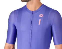 Castelli Jerseys|Summer Essentials|Drittone Logo Short Sleeve Jersey (Ultraviolet/Rosa Giro) (S)