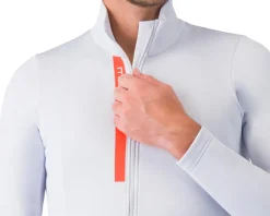 Castelli Jerseys|Entrata Thermal Long Sleeve Jersey (Silver Grey/Brilliant Orange) (M)