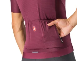 Castelli Summer Essentials|Holiday Shopping|Espresso Short Sleeve Jersey (Deep Bordeaux/Silver Moon) (L)