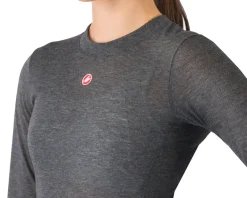 Castelli Women'S|Base Layers|Women's Medio Long Sleeve Base Layer (Melange Grey) (L)