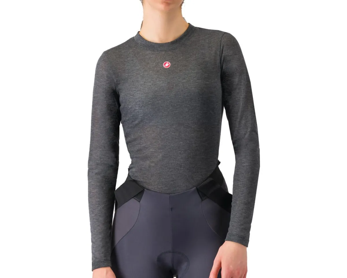 Castelli Women'S|Base Layers|Women's Medio Long Sleeve Base Layer (Melange Grey) (L)