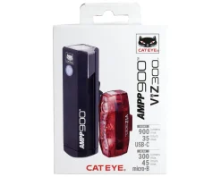 CatEye Bike Lights|AMPP900/VIZ300 (USB-C) Headlight & Tail Light Set (USB-C)