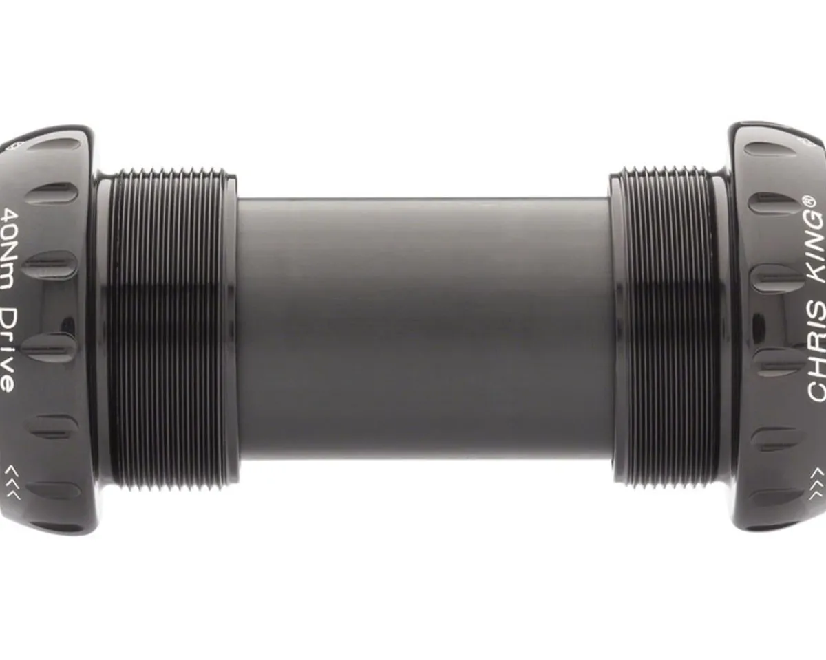 Chris King Bottom Brackets & Parts|ThreadFit 24 Bottom Bracket w/Fit Kit 4 (Black) (English) (For Shimano Hollowtech II)