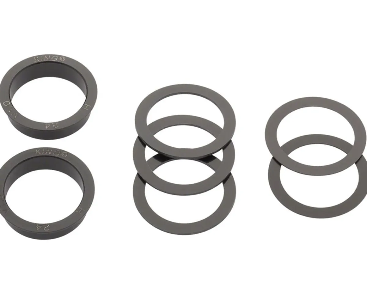 Chris King Bottom Brackets & Parts|ThreadFit 24 Bottom Bracket w/Fit Kit 4 (Black) (English) (For Shimano Hollowtech II)