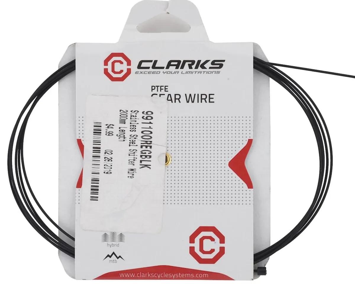 Clarks Cables & Housing|Teflon/PTFE Gear Shifter Cable (Black) (For Shimano/SRAM) (Stainless) (1.1mm) (2275mm)