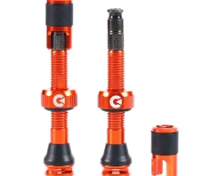 Clik Tubeless Tire Tools|Tubeless Accessories|Tubeless Valve Set (Orange) (Pair) (40mm)