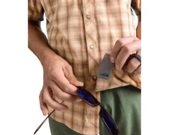 Club Ride Apparel Casual Clothing|Jerseys|Quest Super Stretch Plaid Short Sleeve Shirt (Desert Sunset) (S)