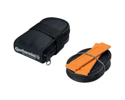 Continental Bags & Packs|Saddles & Seats|Saddle Bag, 700c Inner Tube, and Tire Levers Combo (Black) (60mm Presta | 18-25mm)