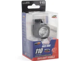 Cygolite Bike Lights|Dice Duo 110 Rechargeable Head/Tail Light (Black) (110/30 Lumens)