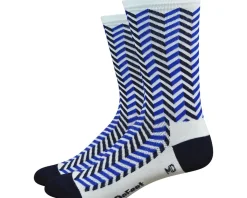 DeFeet Clothing Accessories|Shoes, Socks, & Footwear|Aireator 6" Barnstormer Vibe Socks (White/Navy Blue) (M)