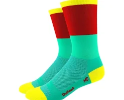 DeFeet Clothing Sale|Clothing Accessories|Aireator 6" Socks (Celeste Blue/Red) (XL)