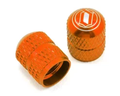 Deity Wheels & Parts|Tire & Tube Accessories|Crown Schrader Valve Caps (Orange) (Pair)