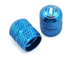 Deity Wheels & Parts|Tire & Tube Accessories|Crown Schrader Valve Caps (Blue) (Pair)