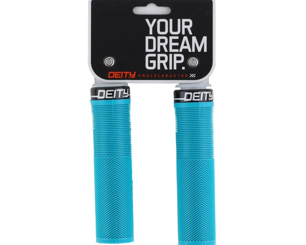 Deity Grips & Handlebar Tape|Knuckleduster Lock-On Grips (Turquoise) (132mm)