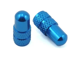 Deity Wheels & Parts|Tire & Tube Accessories|Presta Valve Caps (Blue) (Pair)
