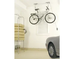 Delta Vehicle Bike Racks|Deluxe Bike Ceiling Hoist Storage Rack (Silver) (1 Bike) (w/ Kayak/Canoe Strapping)