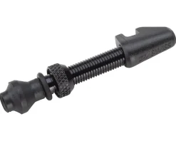 DT Swiss Tubeless Tire Tools|Tubeless Accessories|Aluminum Tubeless Presta Valve (Black) (Single) (40mm) (w/ Cylindrical Rim Nut)