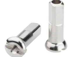 DT Swiss Wheels & Parts|Pro Head Brass Spoke Nipples (Silver) (2.0 x 14mm) (Box of 100)