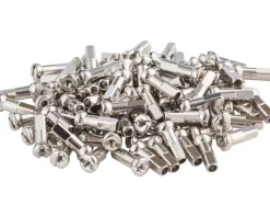 DT Swiss Wheels & Parts|Pro Head Brass Spoke Nipples (Silver) (2.34 x 14mm) (Box of 100)