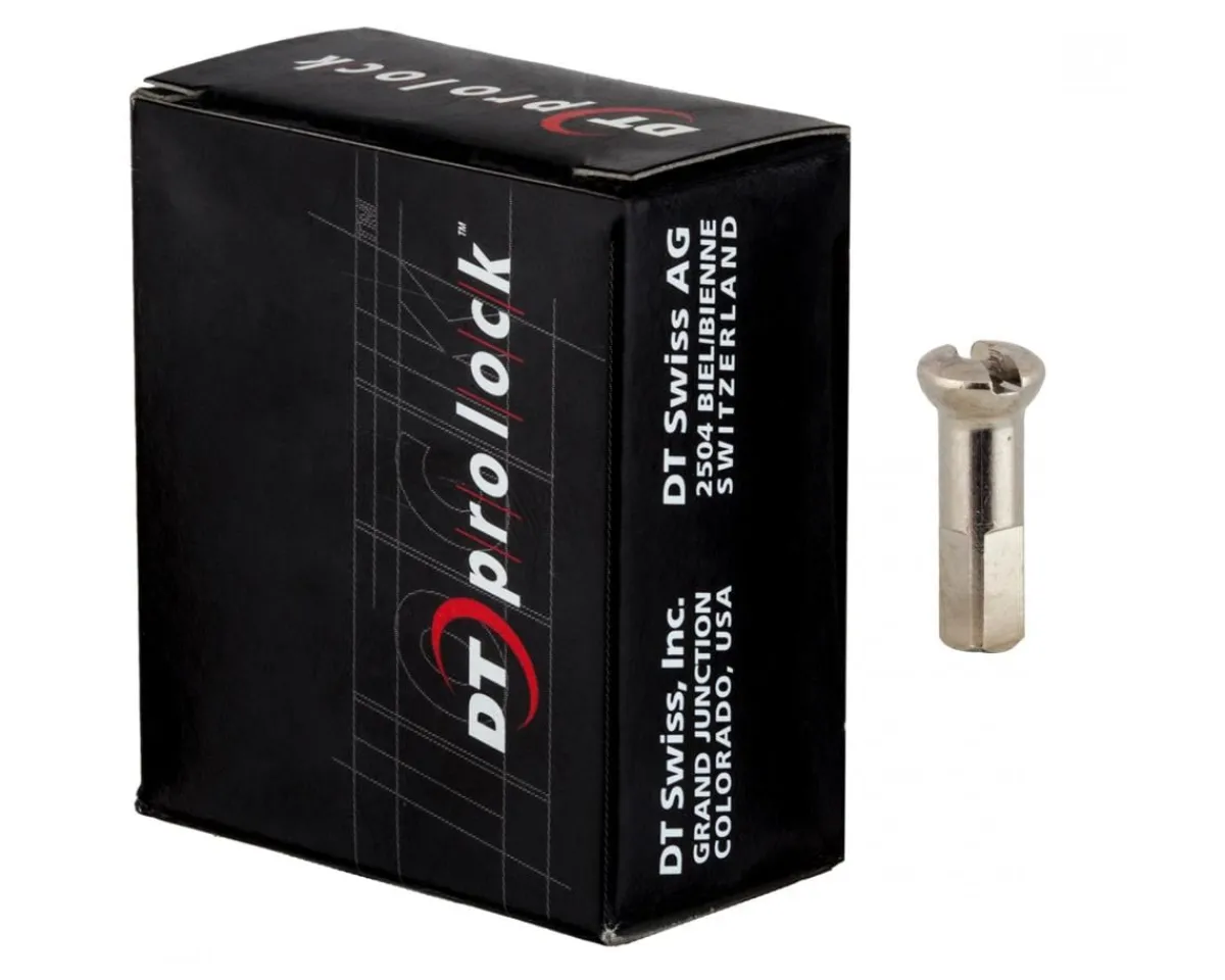 DT Swiss Wheels & Parts|ProLock/ProHead Brass Nipples (Silver) (2.0 x 14mm) (Box of 100)