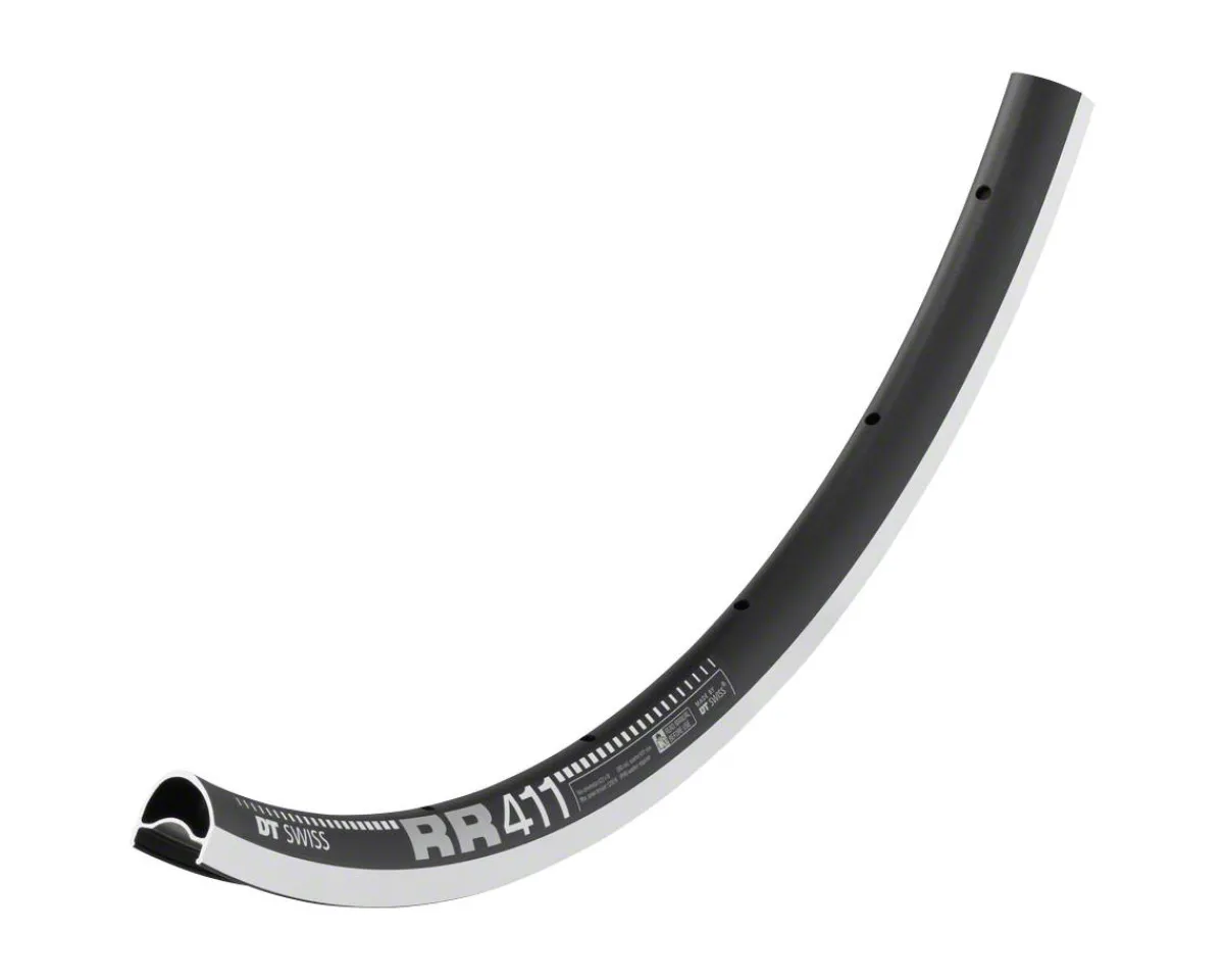 DT Swiss Wheels & Parts|RR 411 Asymmetric Rim (Black) (32H) (Presta) (700c) (Tubeless)