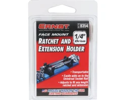 Ernst Manufacturing Tools|1/4” Face Mount Ratchet & Extension Holder (Black)