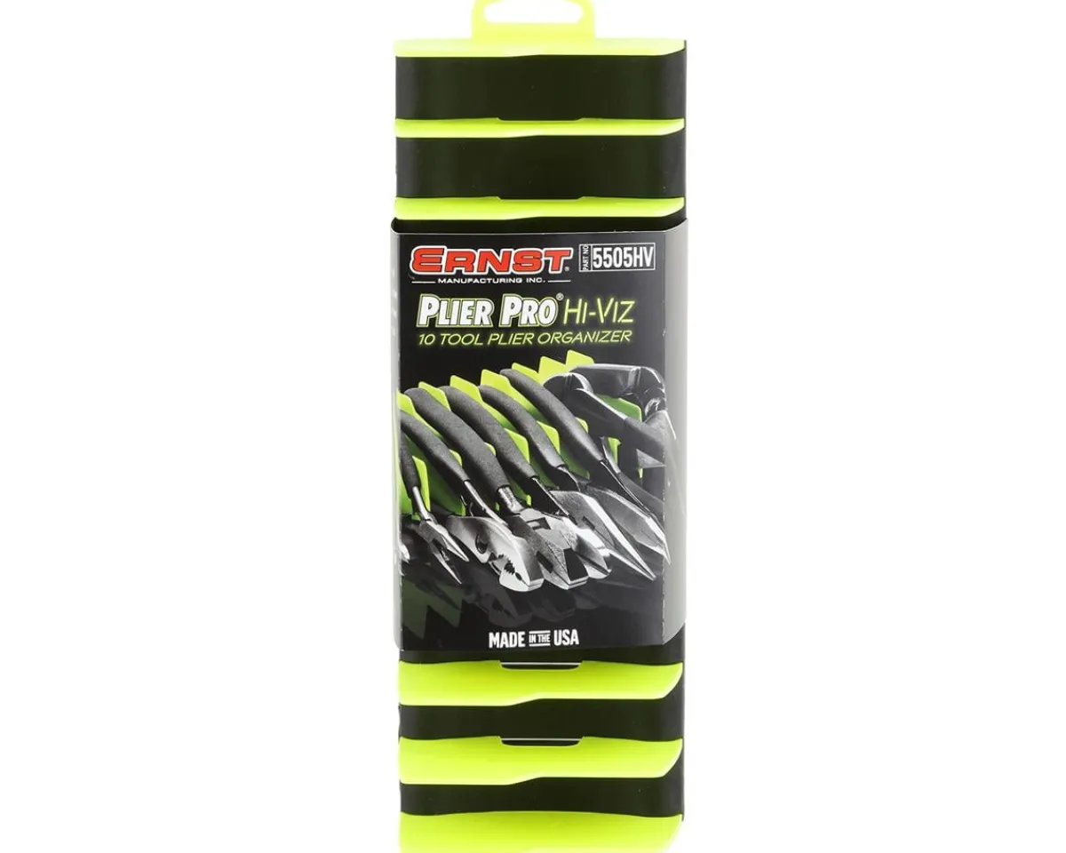 Ernst Manufacturing Tools|No-Slip 10 Tool Plier Organizer (HI-VIZ)