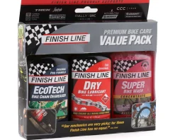 Finish Line Lubes, Greases, & Oils|Chains & Accessories|Bike Care Value Pack (Dry Chain Lube, EcoTech Degreaser, Super Bike Wash)