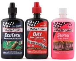 Finish Line Lubes, Greases, & Oils|Chains & Accessories|Bike Care Value Pack (Dry Chain Lube, EcoTech Degreaser, Super Bike Wash)