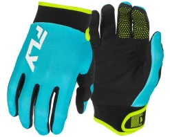 Fly Racing Clothing Accessories|Summer Essentials|Youth F-16 Gloves (Aqua/Black/White) (Youth L)
