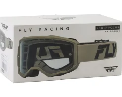 Fly Racing Sunglasses & Goggles|Youth & Kids|Youth Focus Goggles (Khaki/Black) (Clear Lens)
