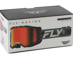 Fly Racing Sunglasses & Goggles|Youth Zone Goggles (Black/Grey) (Red Mirror/Smoke Lens)