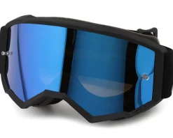 Fly Racing Sunglasses & Goggles|Youth Zone Goggles (Black/Black) (Sky Blue Mirror/Smoke Lens)