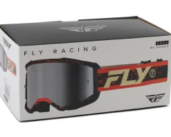 Fly Racing Sunglasses & Goggles|Zone Goggles (Black/Red/Cream) (Silver Mirror/Smoke Lens)