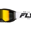 Fly Racing Clothing Sale|Sunglasses & Goggles|Zone Pro Goggles (White/Black/Gold) (Gold Mirror/Smoke Lens)
