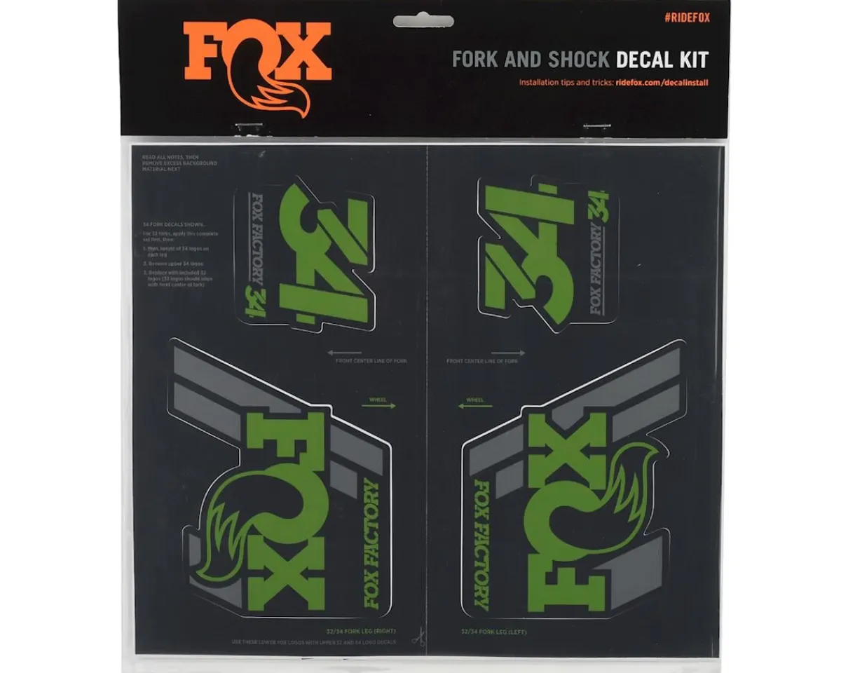 Fox Suspension Suspension|Heritage Decal Kit for Forks & Shocks (Green) (All Models Except Step Casts)