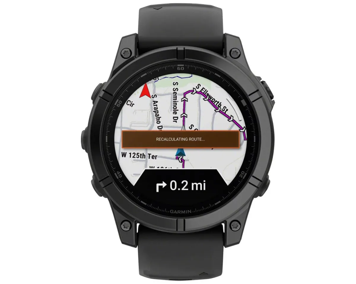 Garmin Watches|fenix E GPS Smartwatch (Slate Grey Steel/Black) (47mm Case) (AMOLED Display)