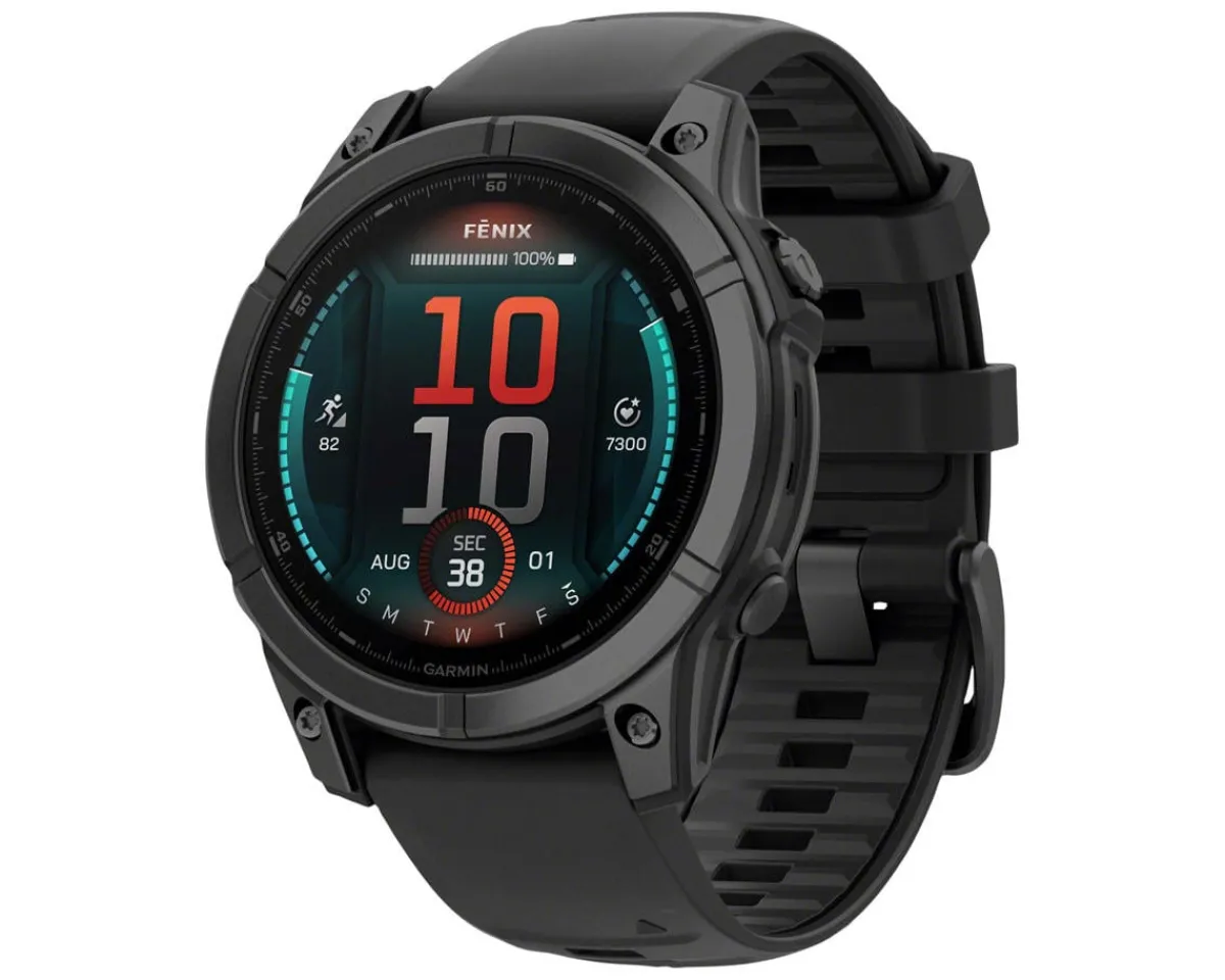 Garmin Watches|fenix E GPS Smartwatch (Slate Grey Steel/Black) (47mm Case) (AMOLED Display)