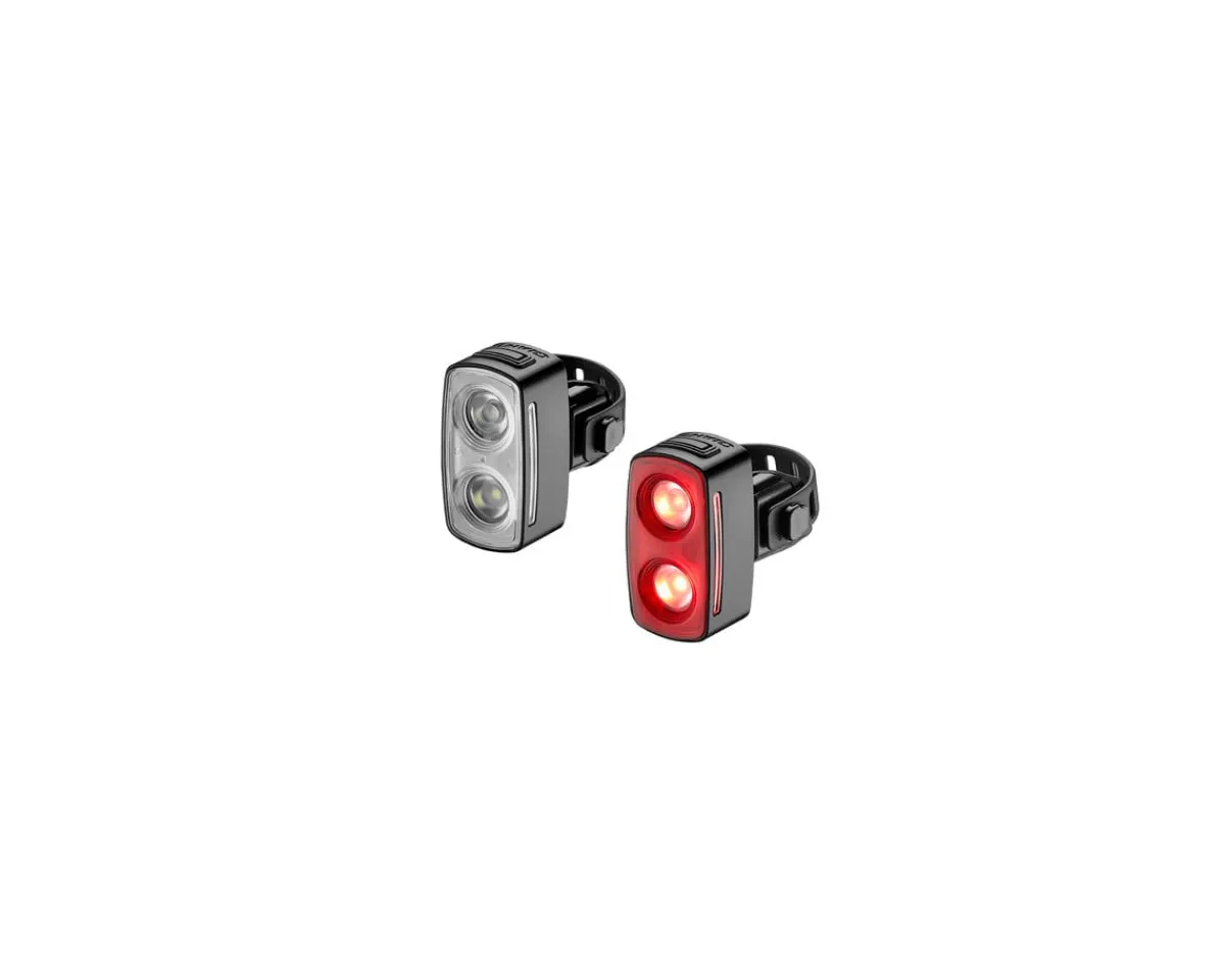 Giant Bike Lights|Recon HL200/TL200 Headlight & Tail Light Set (Black) (200/200 Lumens)