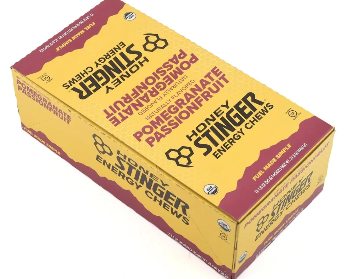 Honey Stinger Nutrition & Skin Care|Organic Energy Chews (Pomegranate Passion) (12 | 1.8oz Packets)